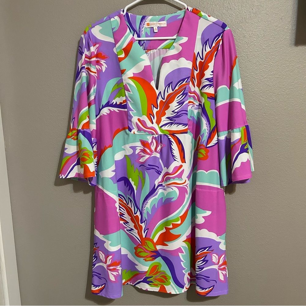 Jude Connally Megan Floral Tunic Shift Dress Women’s Size XL - Picture 3 of 12